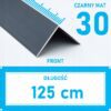 KĄTOWNIK aluminiowy CZARNY 30x30mm anodowany 125cm