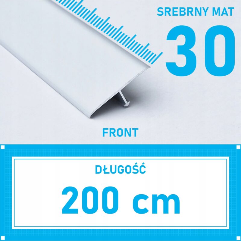 Listwa łącząca progowa TEOWNIK 30mm SREBRNY MAT 2m