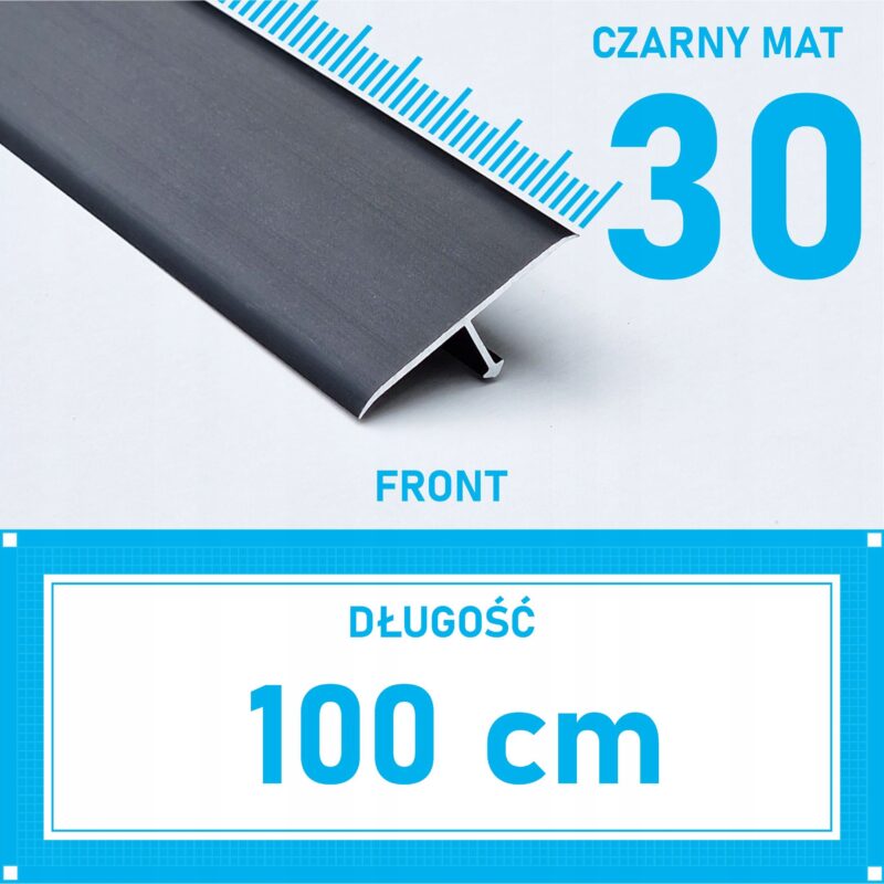 Listwa łącząca progowa TEOWNIK 30mm CZARNY MAT 1m