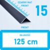 Kątownik aluminiowy anod CZARNY MAT 15x15mm 125cm