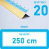 Kątownik aluminiowy anod ZŁOTY MAT 20x20mm 250cm