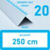 Kątownik aluminiowy anod SREBRNY MAT 20x20mm 250cm