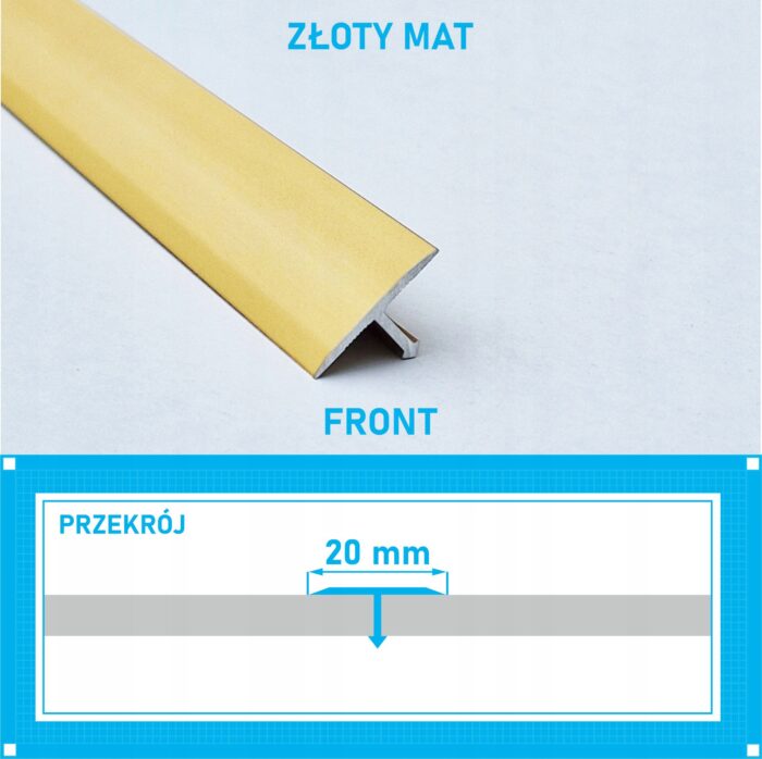 Listwa łącząca progowa TEOWNIK 20mm ZŁOTY MAT 1m - obrazek 4