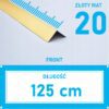 Kątownik aluminiowy anod ZŁOTY MAT 20x20mm 125cm