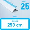 KĄTOWNIK aluminiowy BIAŁY MAT 25x25mm anodowany 250cm