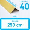 KĄTOWNIK aluminiowy ZŁOTY 40x40mm anodowany 250cm