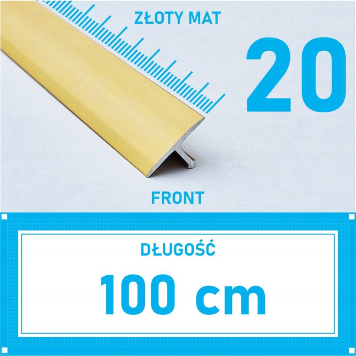Listwa łącząca progowa TEOWNIK 20mm ZŁOTY MAT 1m