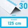 KĄTOWNIK aluminiowy BIAŁY 30x30mm anodowany 125cm