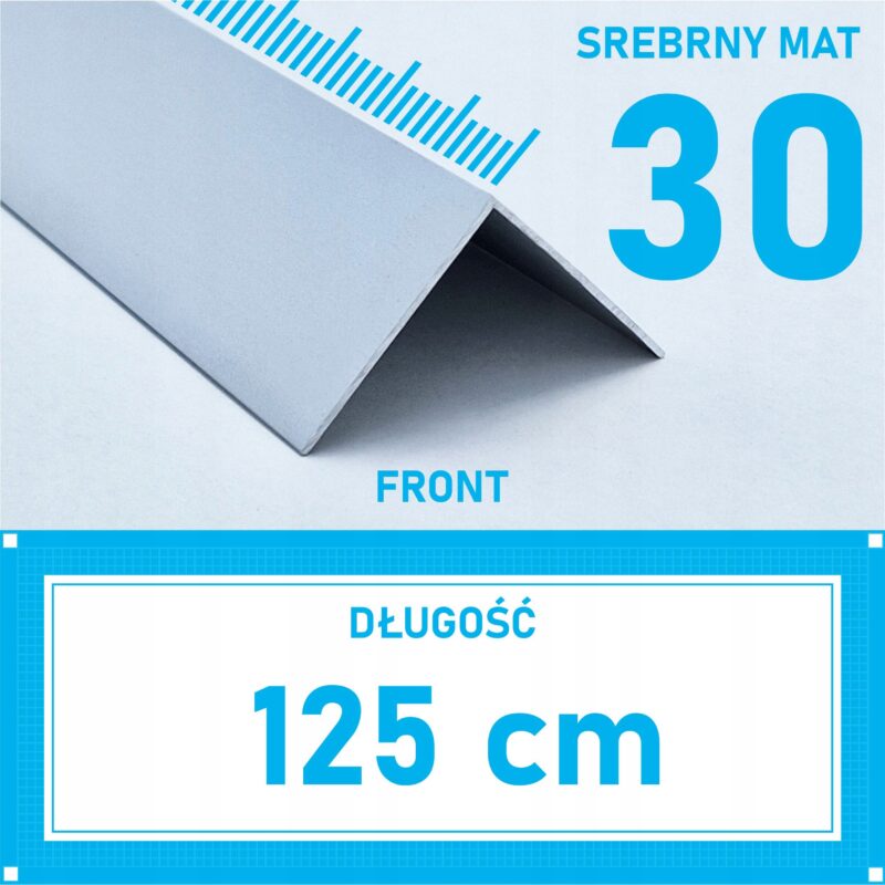 KĄTOWNIK aluminiowy 30x30mm anodowany 125cm