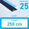 KĄTOWNIK aluminiowy CZARNY MAT 25x25mm anodowany 250cm