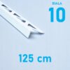 Listwa L profil narożna 10mm BIAŁY ALU 125cm