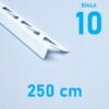 Listwa L profil narożna 10mm BIAŁY ALU 250cm